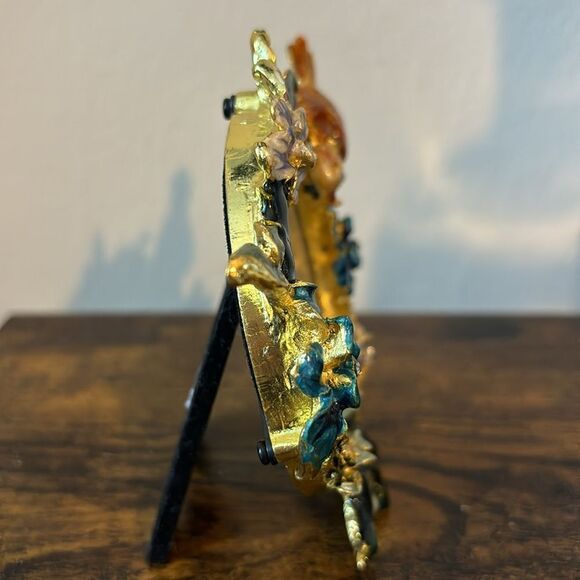 VNT Collette et Cie 3" x 3" Birds, Flower Garden Crystal Rhinestone Photo Frame - Picture 3 of 5